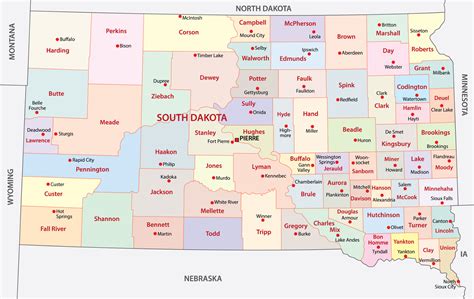 County Map of South Dakota